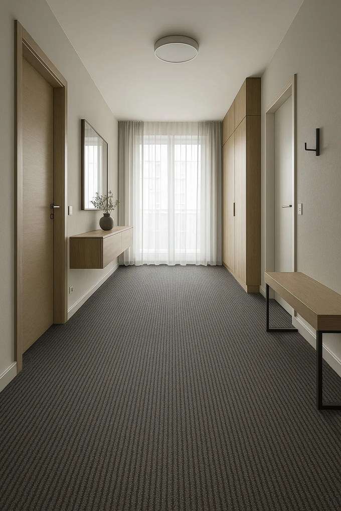 Čistiaca zóna Capri WB 07, na mieru, šíře 1m,2m, šedá, guma (gél - protišmykový), chodba / predsieň, Vebe