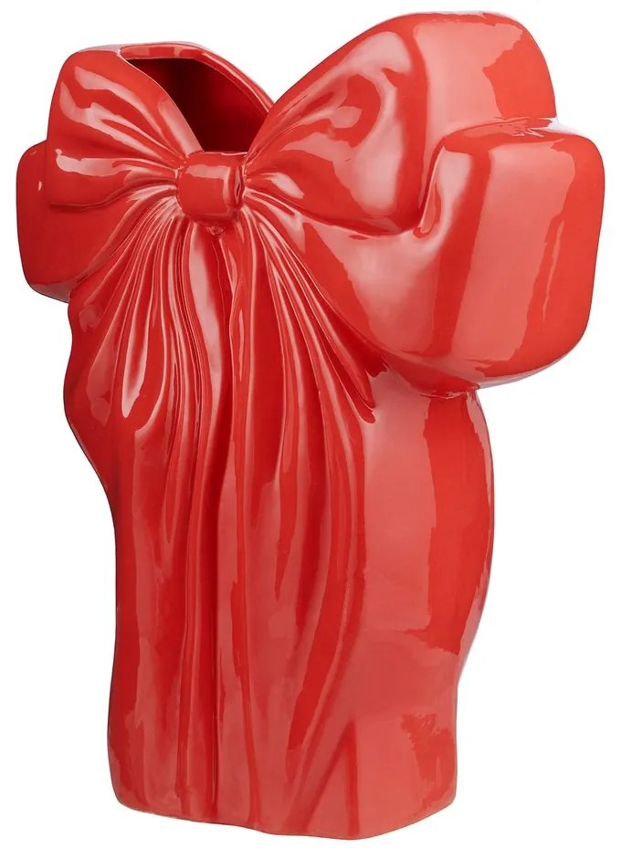 PRESENT Váza mašľa 26 cm - červená