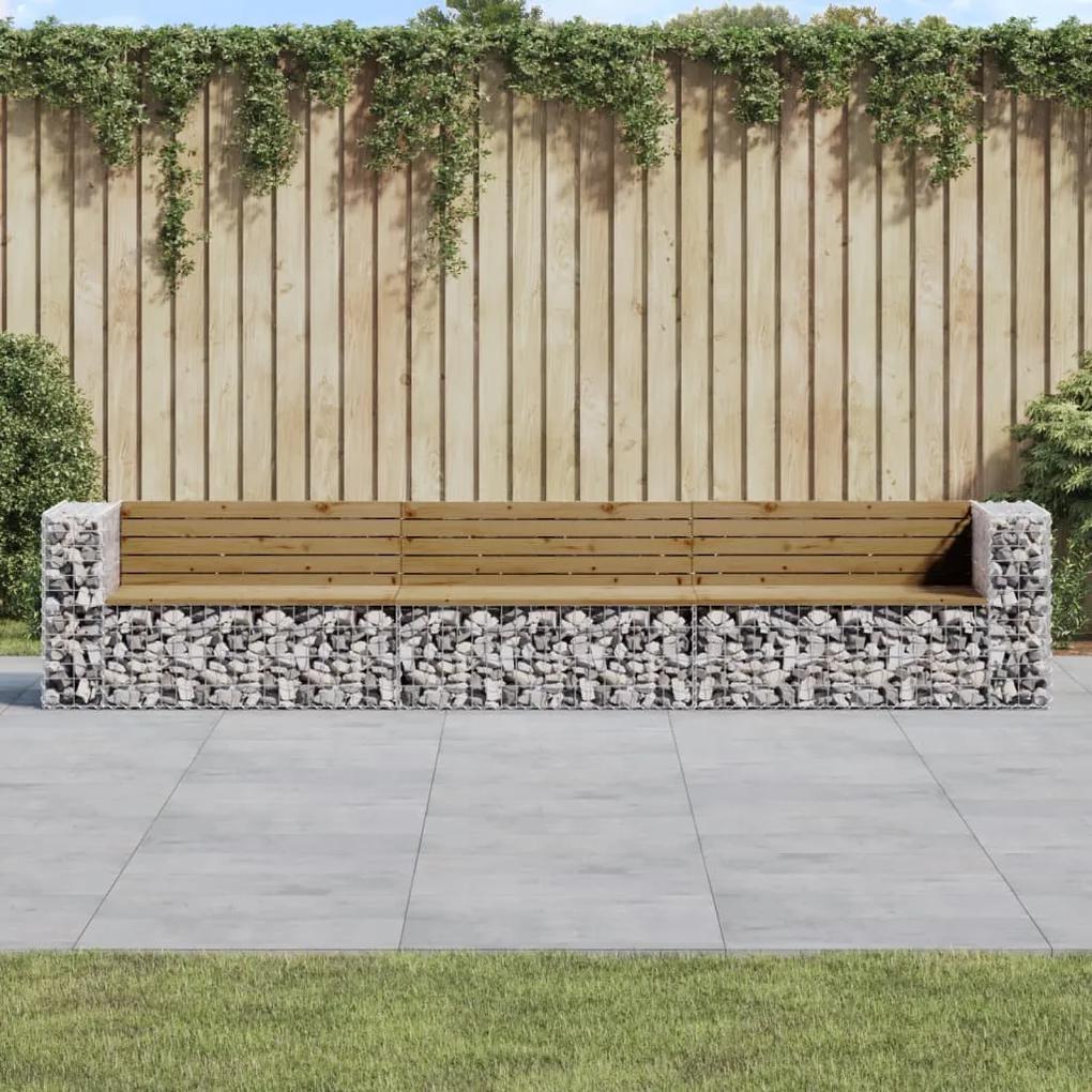 Záhradná lavica gabiónový dizajn 347x71x65,5cm impreg. borovica 3196256