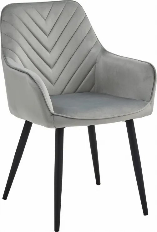 Kreslo NANA - sivý zamat / čierne nohy