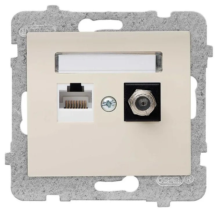 Sieťová a Anténová Zásuvka F GPKA-D/M.JB RJ45 Sigma