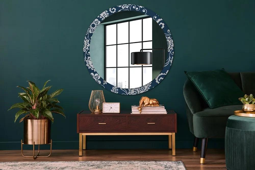 Okrúhle ozdobné zrkadlo na stenu Zloženie paisley fi 100 cm