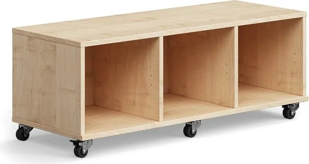 Študentská úložná skrinka CASPER, 3 priehradky, breza