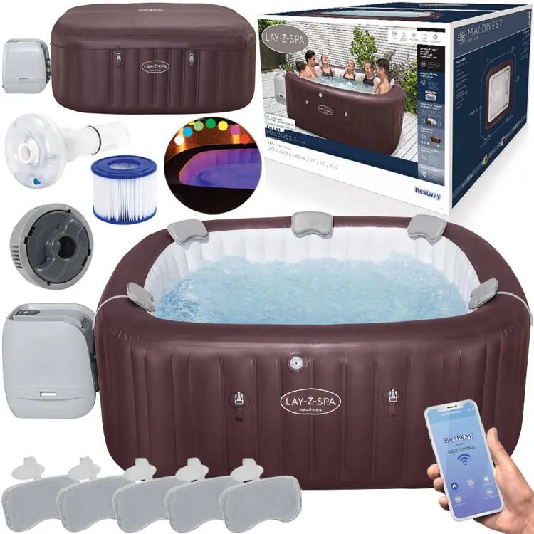 BESTWAY Vírivka Lay-z-Spa Maldives Pro7 2025 jacuzzi WiFi app LED pre 5-7 osôb Bestway6001U