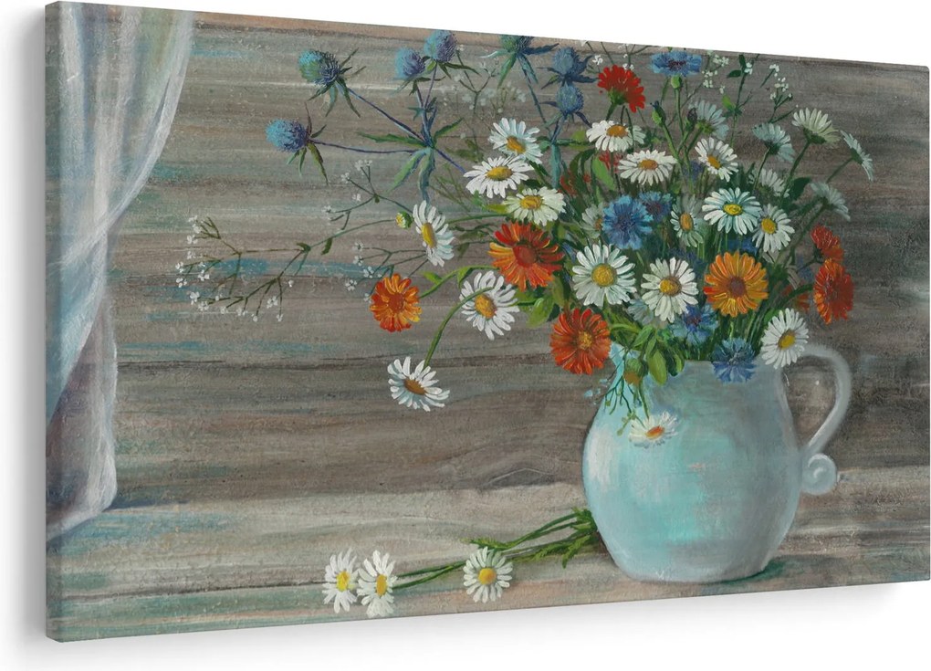 Obraz - Lúčne kvety, olejomaľba (90x60 cm)