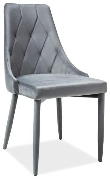 Sivá stolička TRIX VELVET