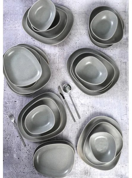 24-dielna jedálenská súprava sivá/kamenina