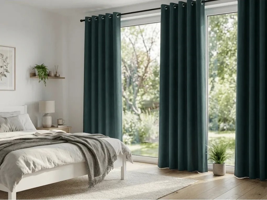 Modrozelený záves OXFORD 140x250 cm Zavesenie: Riasiaca páska