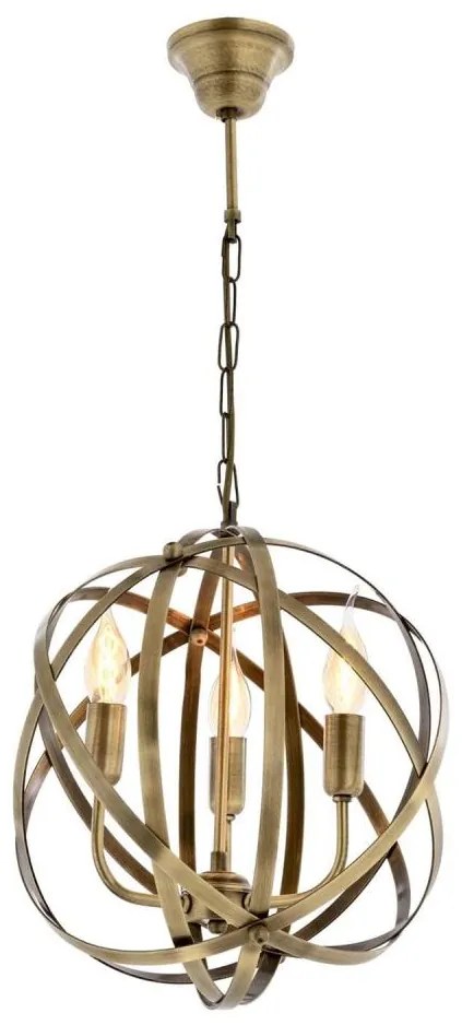 Luster na reťazi IRONBALL 3xE27/40W/230V zlatý