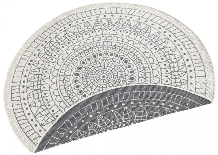 NORTHRUGS - Hanse Home koberce Kusový koberec Twin-Wendeteppiche 103143 creme grau – na von aj na doma - 200x200 (priemer) kruh cm