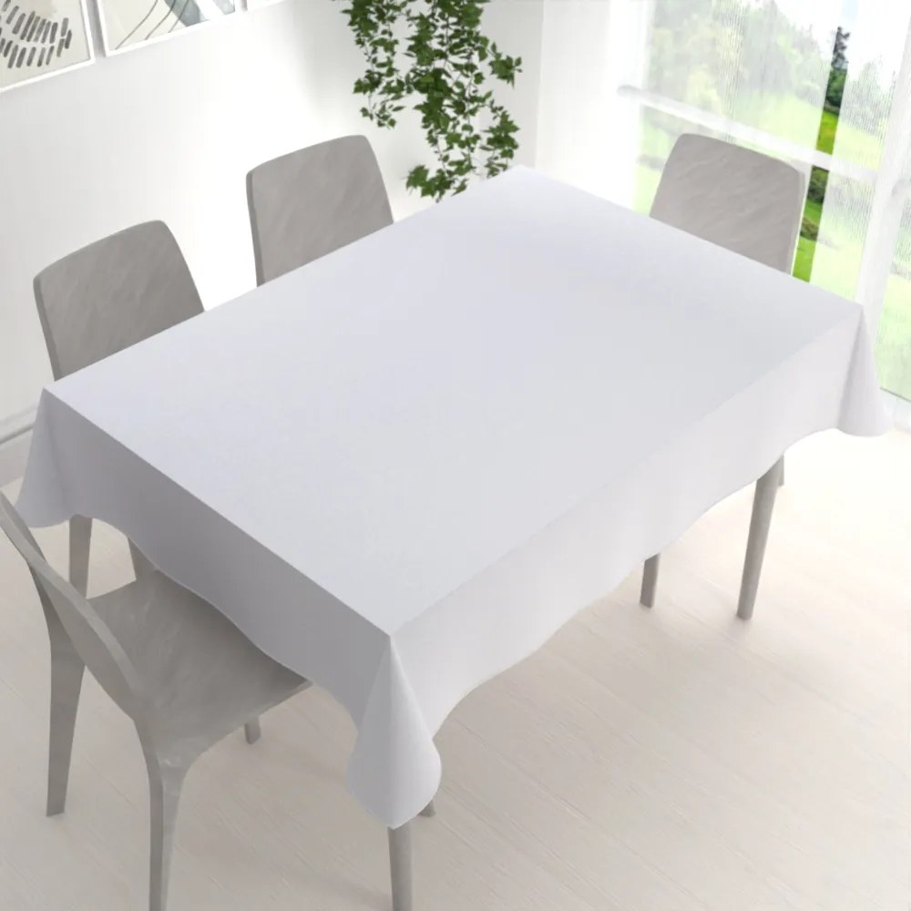 Biante Teflónový obdĺžnikový obrus TF-078 Ornamenty - studená biela 140x200 cm
