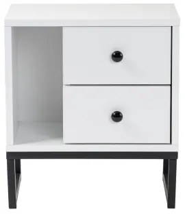 Nočný stolík GLIMMER 50x45,2 cm biela/čierna