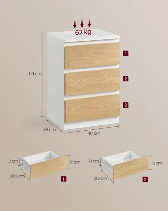 Set dvoch nočných stolíkov LET831Y01 (2ks)