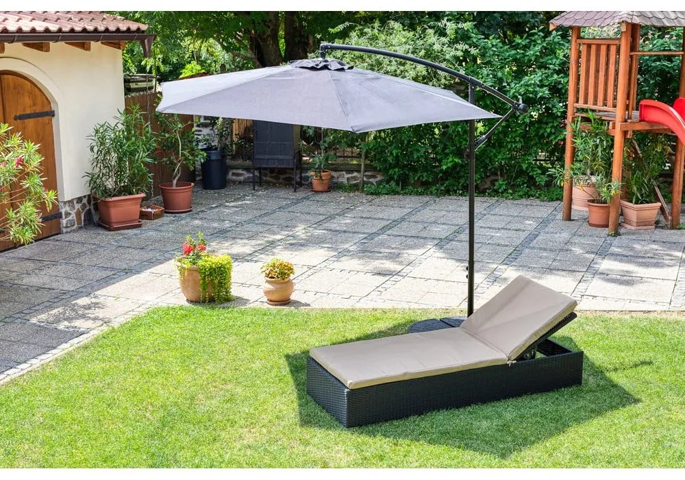 Čierny slnečník bez podstavca Bonami Essentials Happy Sun, ø 300 cm