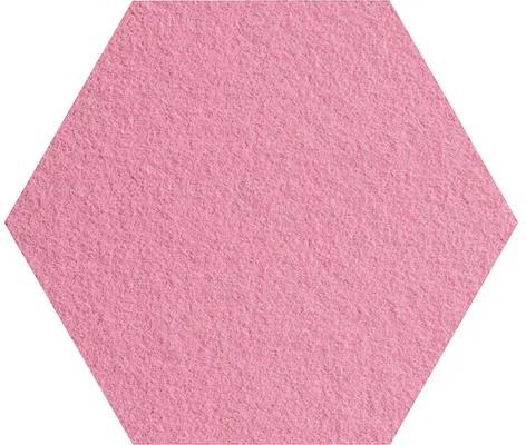 Nástenný obklad Soft line plsť hexagón uhlopriečka 40 cm ružový