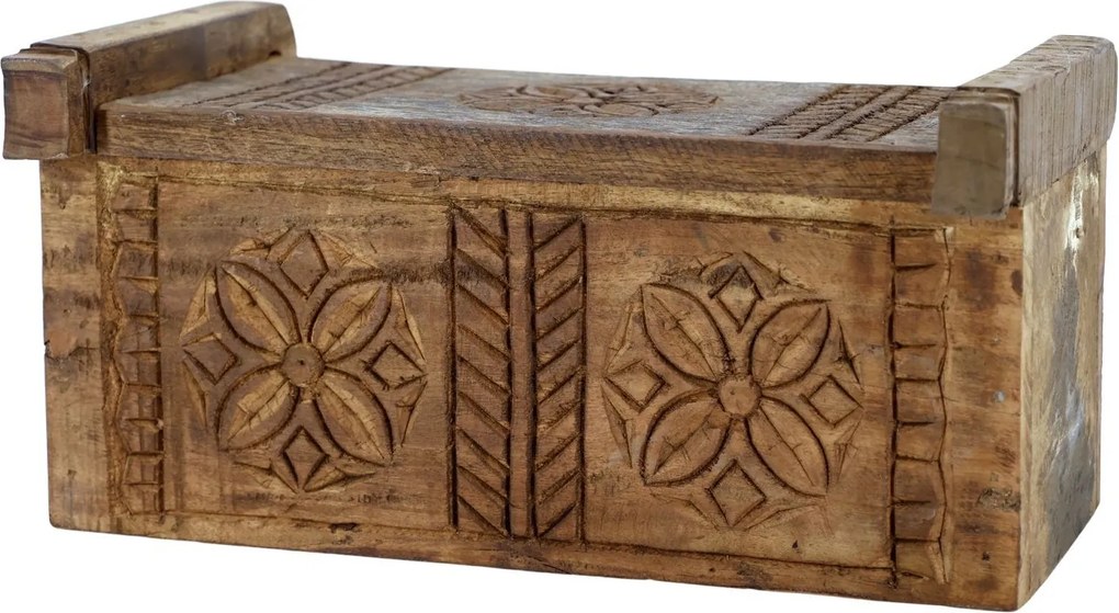 Krabička Grimaud s vyrezávaním a vekom z recyklovaného dreva – 36*19*17 cm