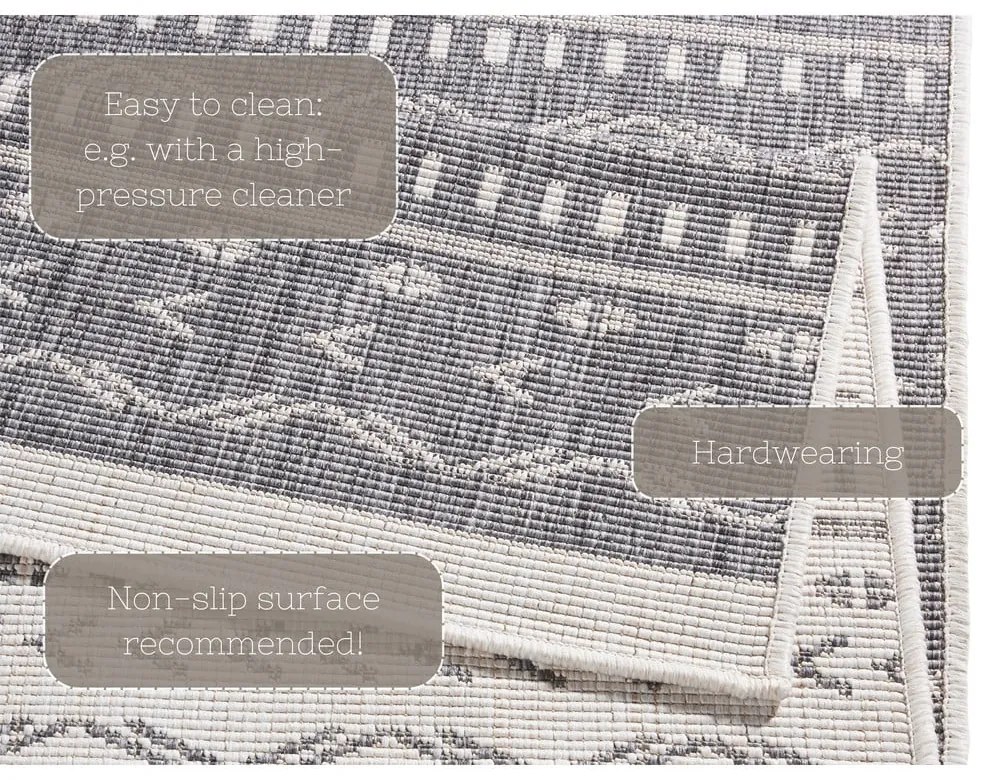 Sivo-krémový vonkajší koberec NORTHRUGS Kuba, 230 x 160 cm