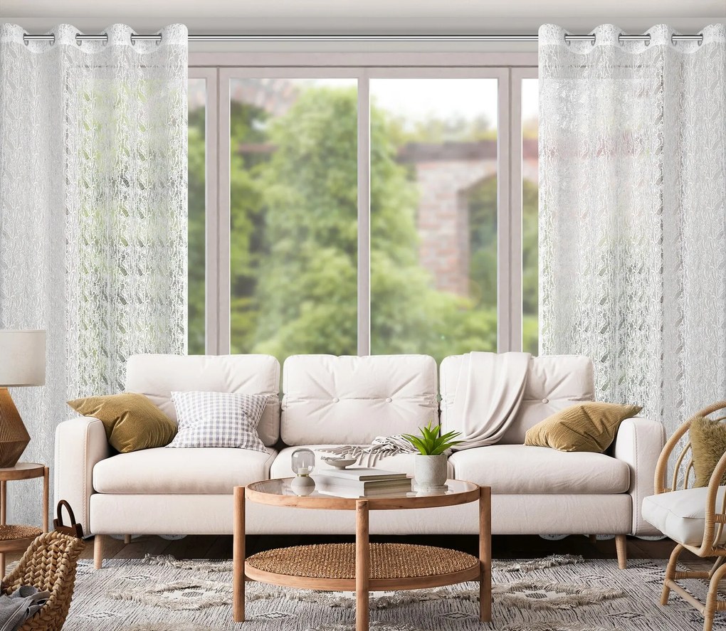 ZÁCLONA NA KRÚŽKOCH MONI 140X250 CM BIELA