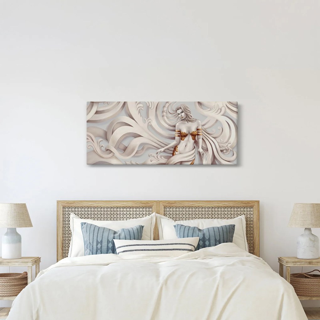 Obraz bohyne s florálnym motívom (120x50 cm)