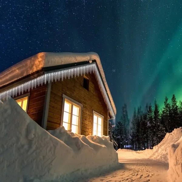 Vianočný svietiaci cencúle modré, vnútorné i vonkajšie 80LED s ovládačom