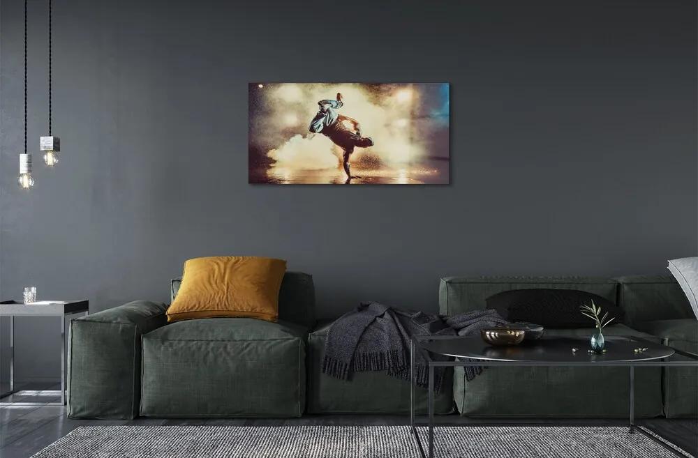 Sklenený obraz Muž dym tanec 120x60 cm