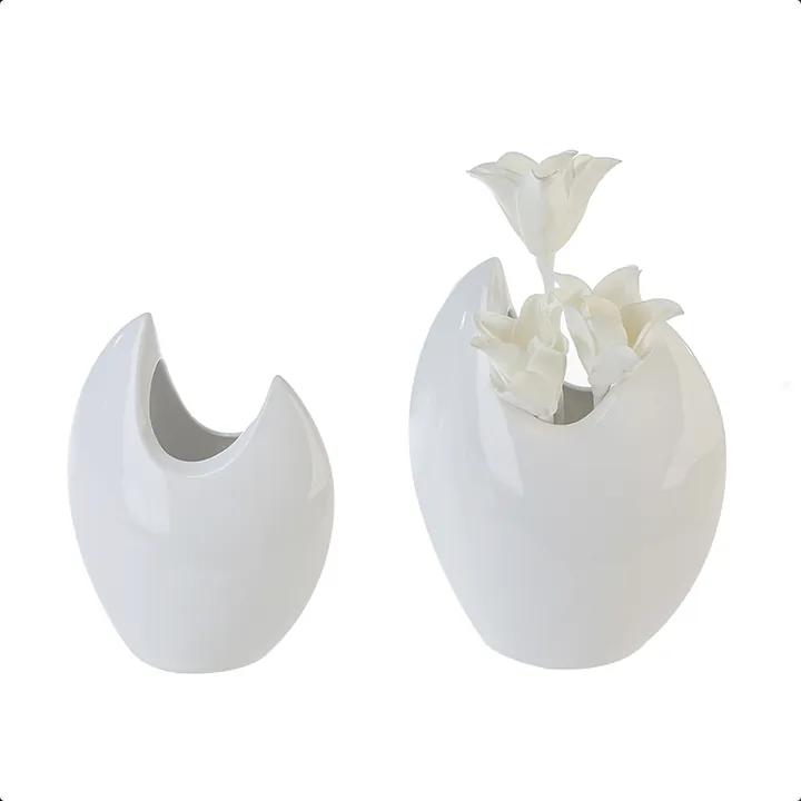 Bighome - Váza ALO, 33 cm - biela | BIANO