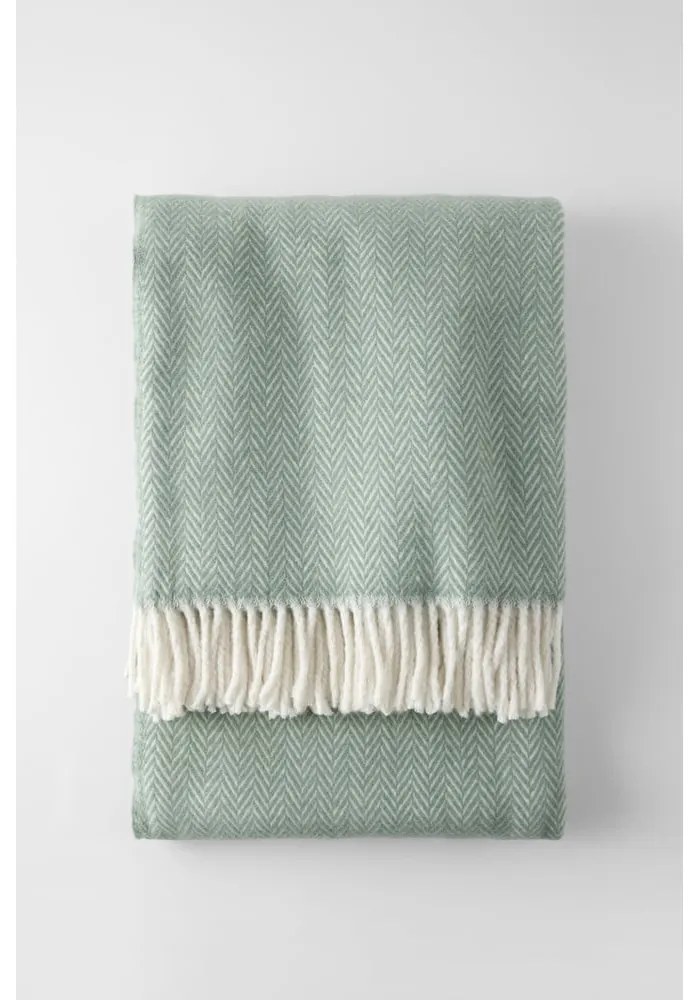 Svetlozelený pléd s podielom bavlny Euromant Skyline, 140 x 180 cm