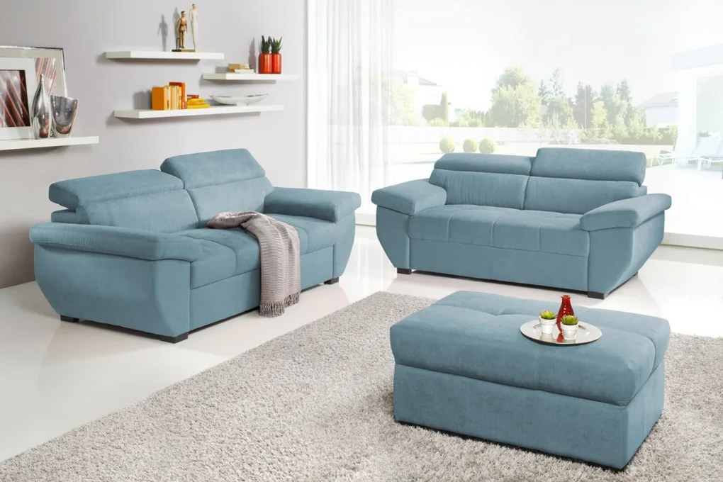 Dvojsedák Speedway, azúrovo modrá látka