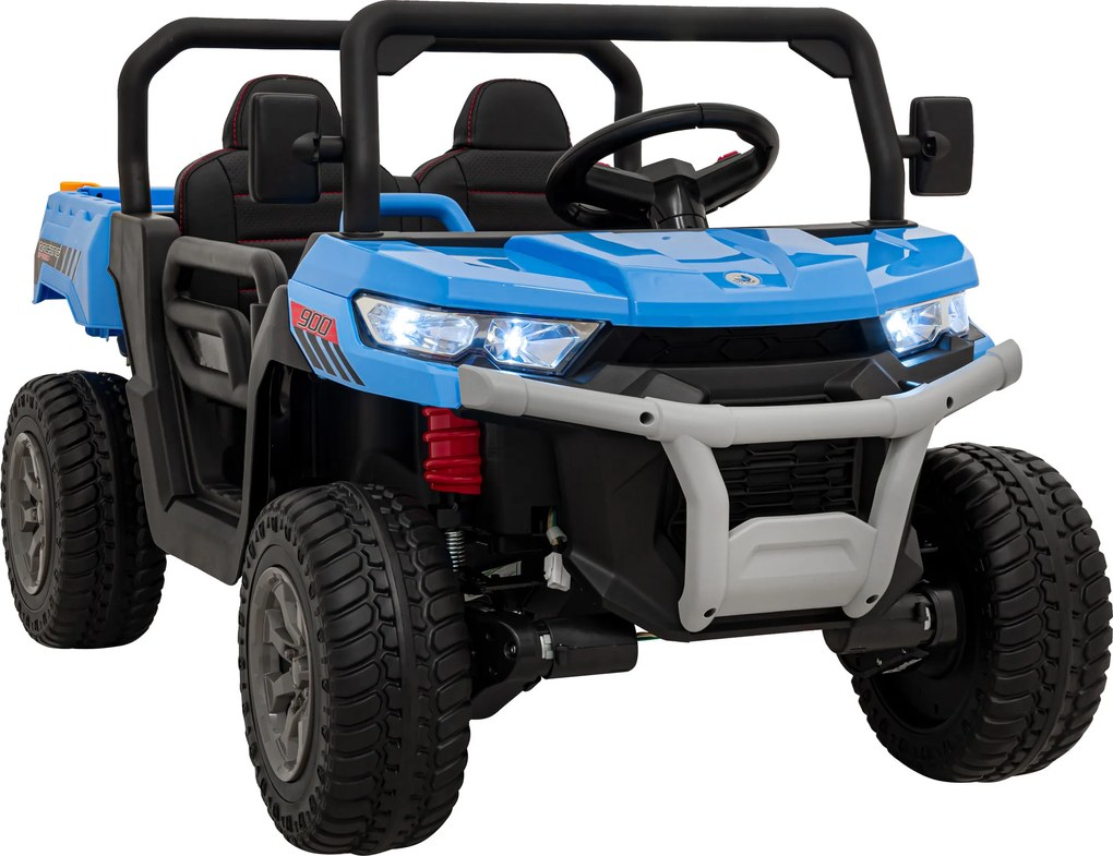 Ramiz Detské autíčko Pick-Up Speed 900 Modrá + pohon 4x4 + pohyblivá lyžica + nosič batožiny + diaľkové ovládanie + lopata + LED audio