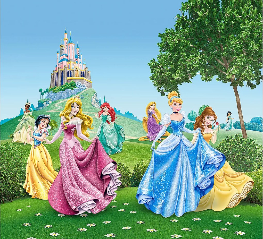 Detský záves DISNEY - Princezné na kvetinovej lúke - 180x160 cm