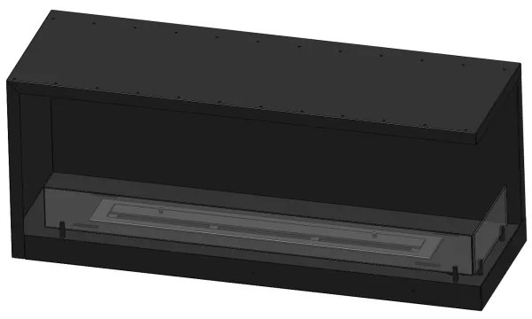 InFire - Rohový BIO krb 110x45 cm 3kW čierna