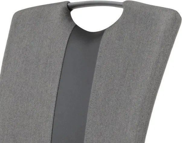 Jedálenská stolička Amber, šedá látka / ekokoža