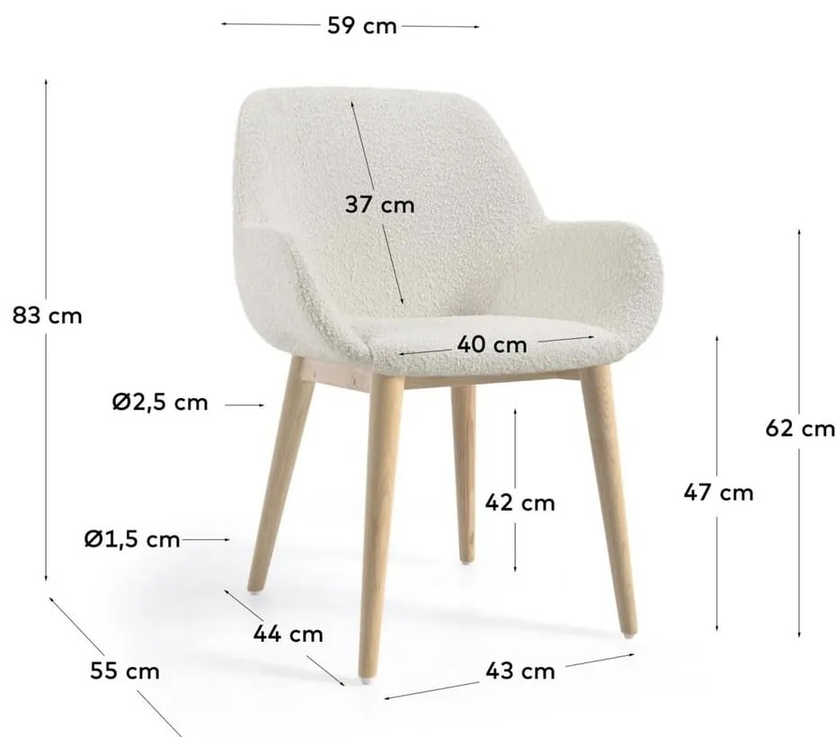 Biela jedálenská stolička Konna – Kave Home