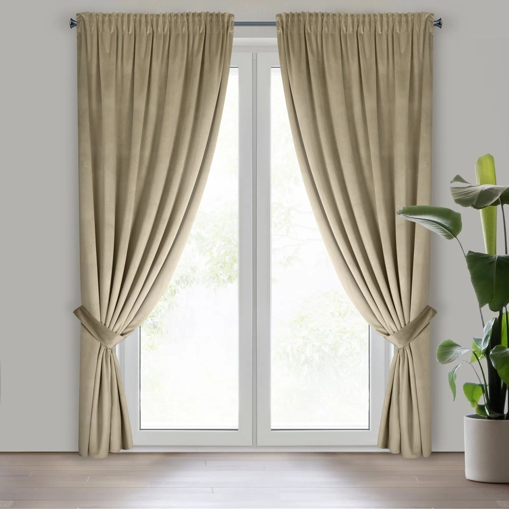 ZATEMŇOVACÍ ZÁVES NA PÁSKE ANTARA 140X300 CM SVETLOBÉŽOVÁ