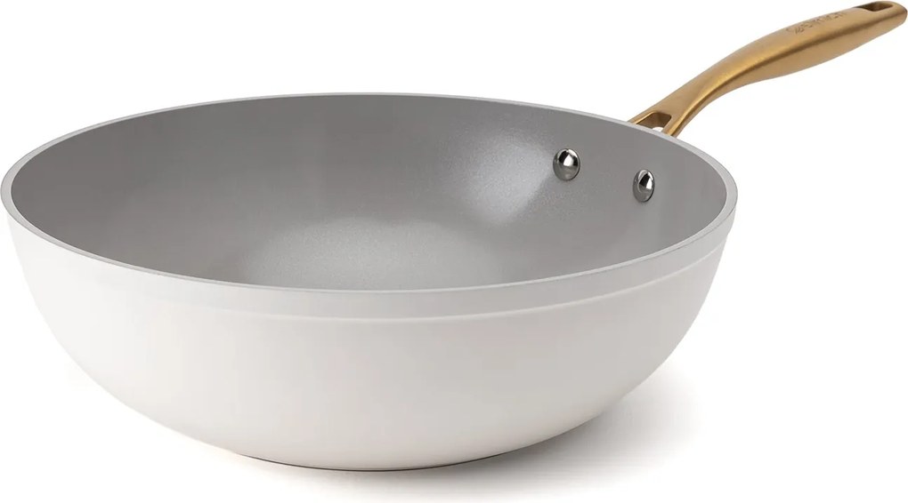 Elmich Nepriľnavá keramická panvica wok Zen Ø 28 cm – krémovozlatá