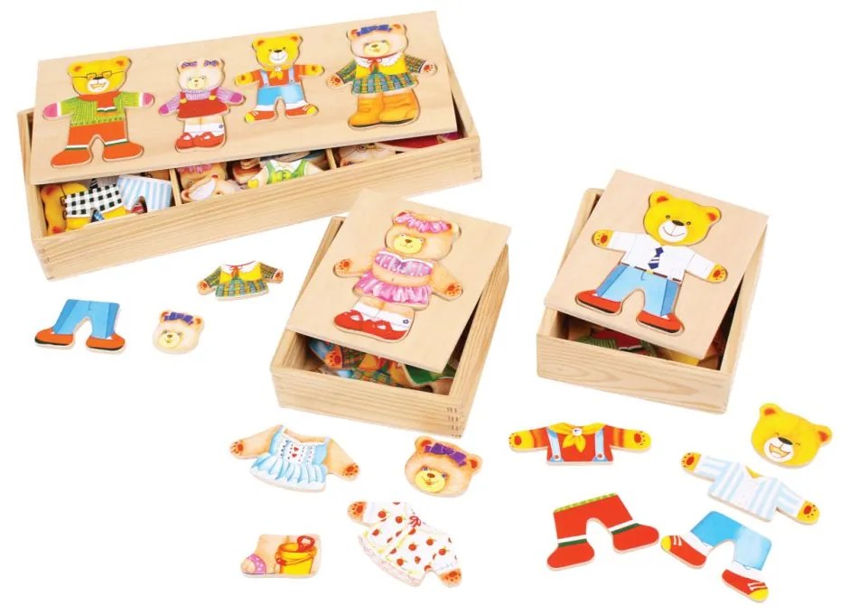 Bigjigs oblékací puzzle v krabičke Pani Medvedica