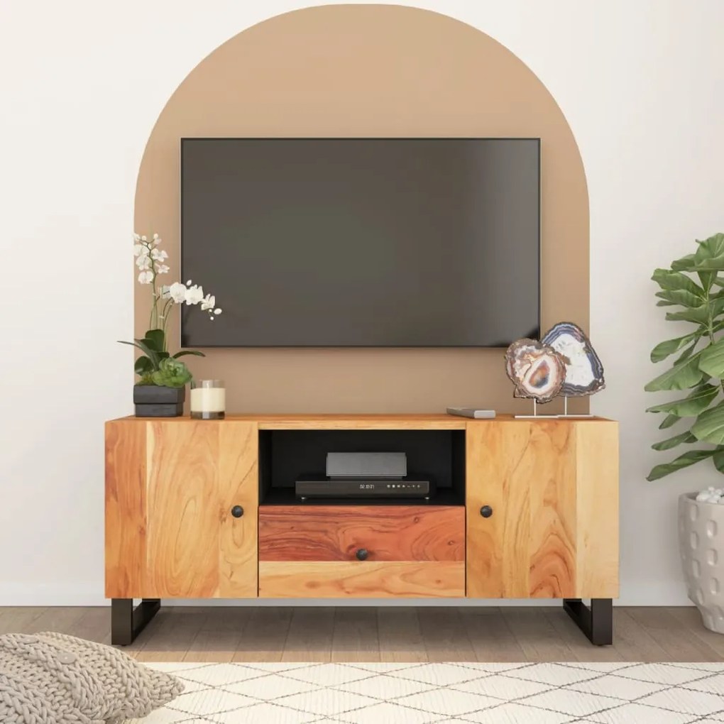 TV skrinka 105x33,5x46 cm masívna akácia a spracované drevo 351959