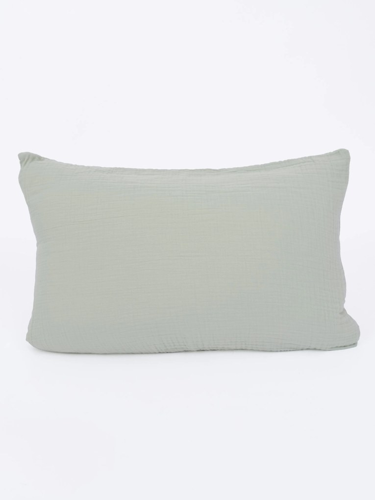 Mušelínová obliečka na vankúš 50 × 70 cm – Alexia šedozelená