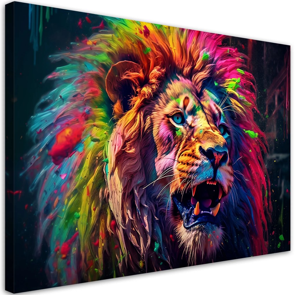 Gario Obraz na plátne Lev vo farbe Rozmery: 90 x 60 cm