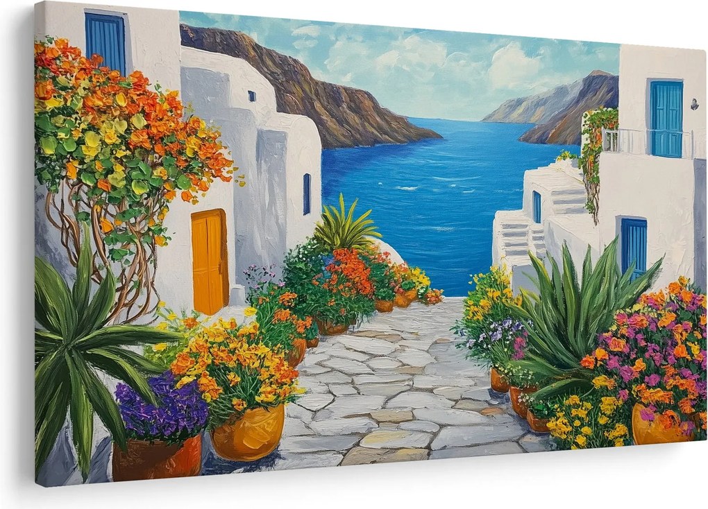 Obraz - Grécka ulička (90x60 cm)