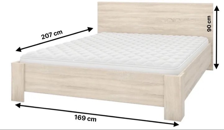 Posteľ MEDIOLAN 160x200 dub sonoma