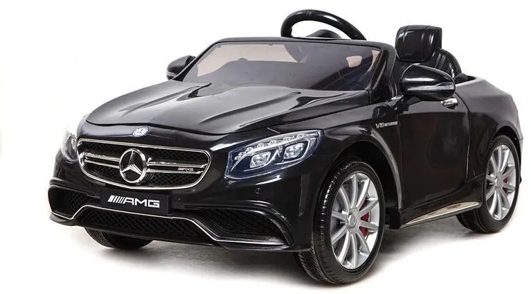 LEAN CARS ELEKTRICKÉ AUTÍČKO MERCEDES S63 AMG LAKOVANÉ ČIERNE MOTOR 2x45W - BATÉRIA 12V7Ah - 2021