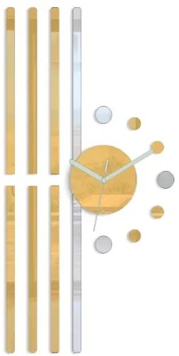 3D nalepovacie hodiny Line zlaté