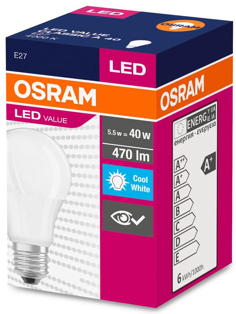 OSRAM LED žiarovka VALUE, E27, Mini, 5,5W, 470lm, 4000K, neutrálna biela