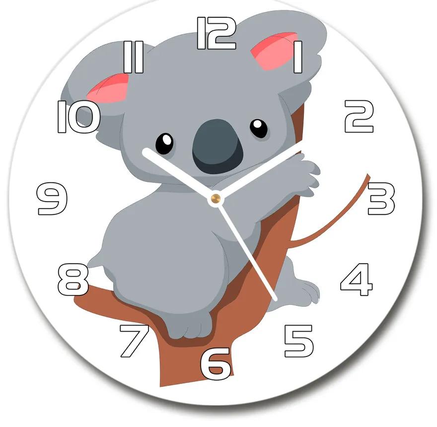 Sklenené hodiny okrúhle Koala na strome pl_zso_30_f_66617317