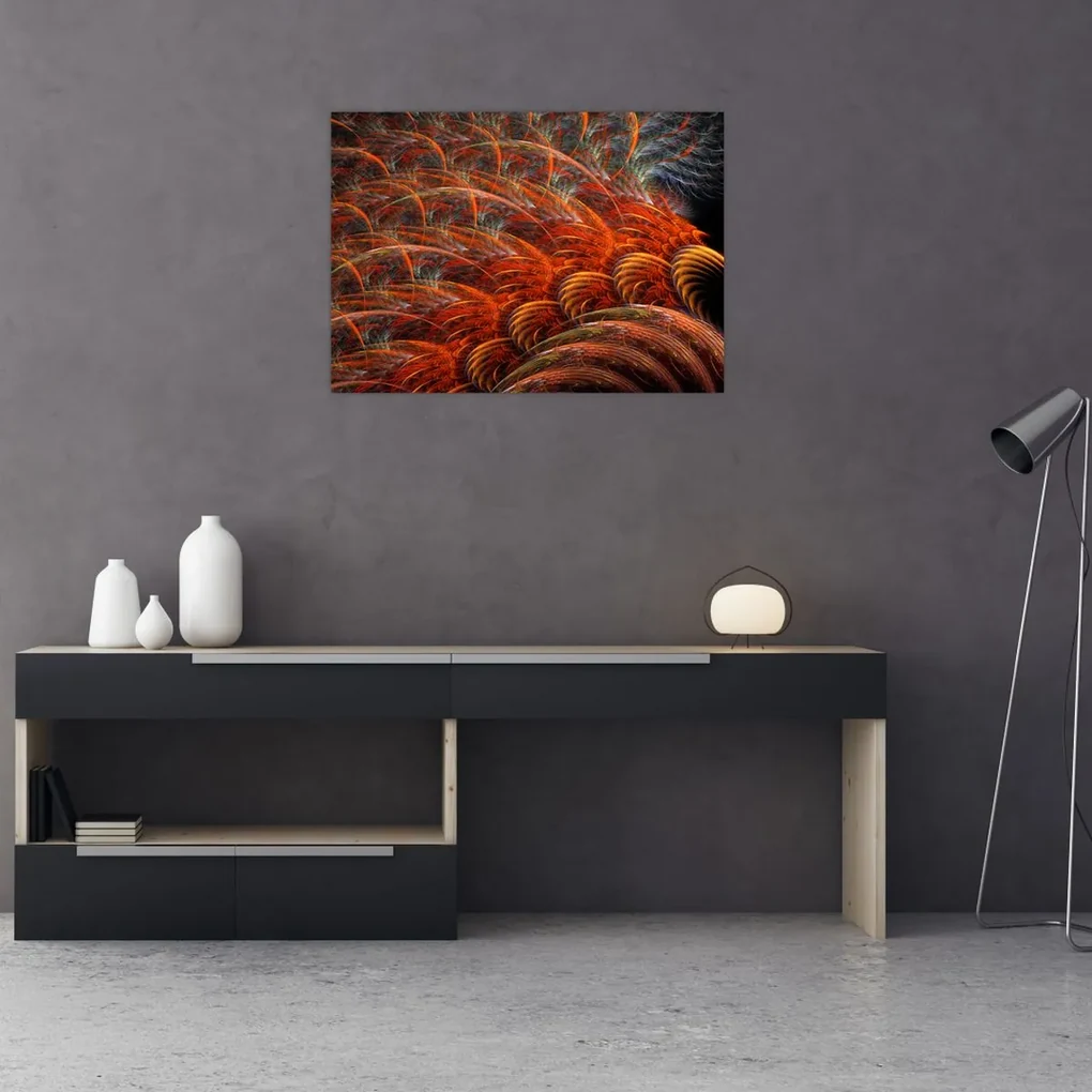 Obraz - Abstraktná imitácia peria (70x50 cm)
