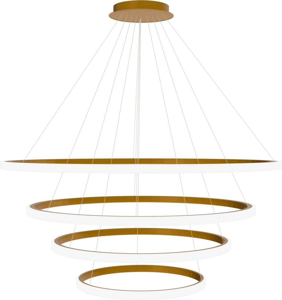 Toolight Toolight, závesné svietidlo 100cm, 60W, 3000K, LHJ010-CP4, zlatá matná, OSW-50003