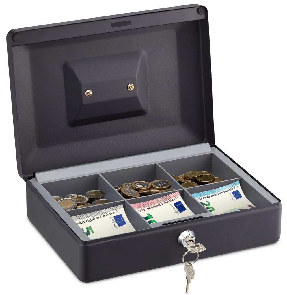 Pokladnička s 2 kľúčmi RD47848, čierna