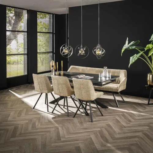 Rozkladací jedálenský stôl 45-31 180/260x90cm Ceramic Natural Black  - Komfort-nábytok