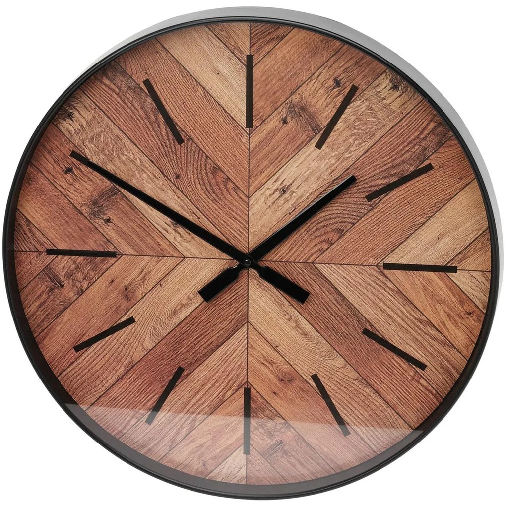 Nástenné hodiny Boho, čierna/hnedá